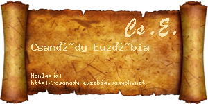 Csanády Euzébia névjegykártya